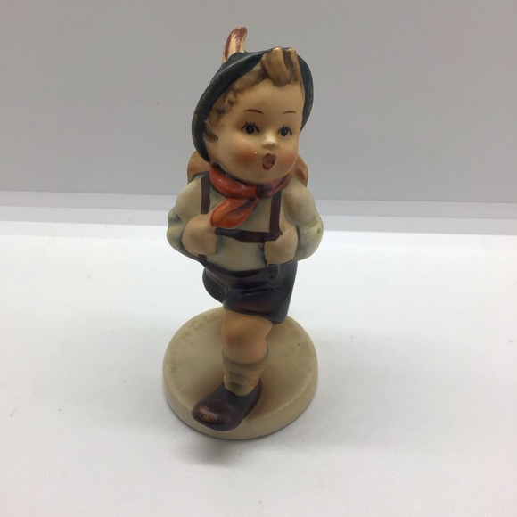 Vintage 1950’s Goebel Hummel Figurine School Boy Full Bee Backpack Bag Germany - Picture 1 of 11